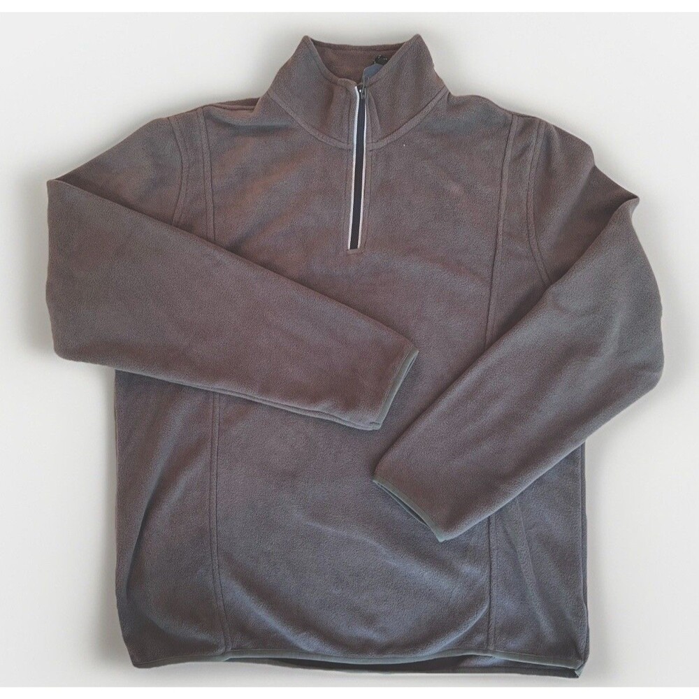 Vintage 1946 Mens Fleece Quarter Zip Top Sweater Pullover Outerwear Gray Large